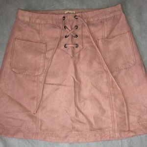 Pink Lace Up Mini Skirt Hollister Size 0